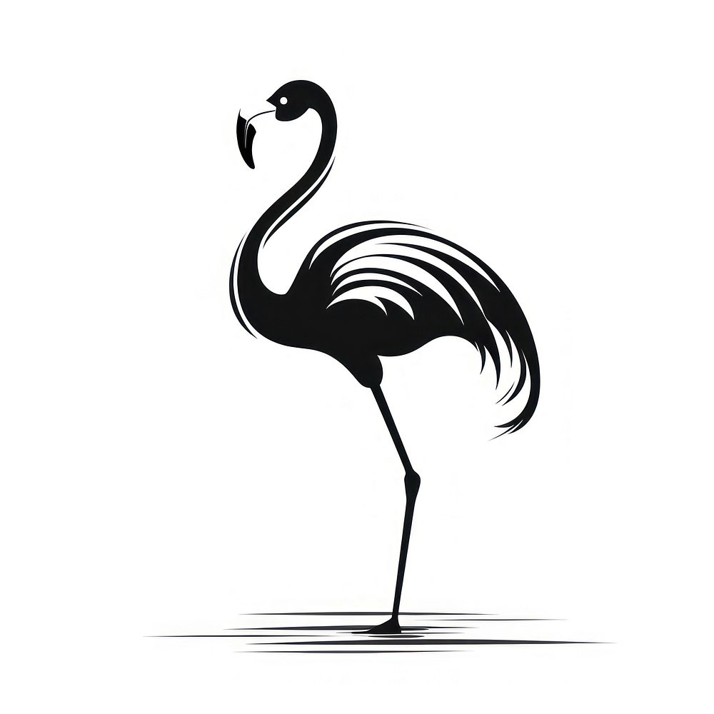 Flamingo animal bird logo.