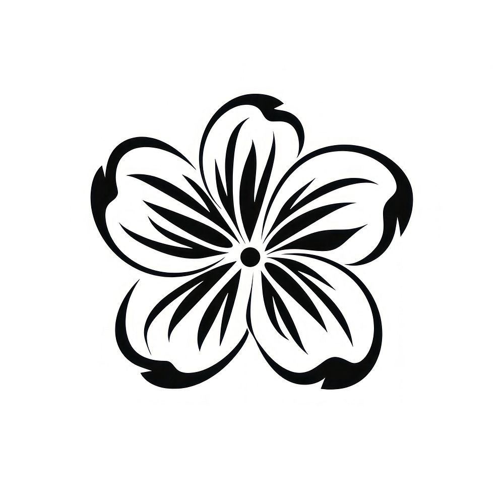 Hawaii flower white black logo.