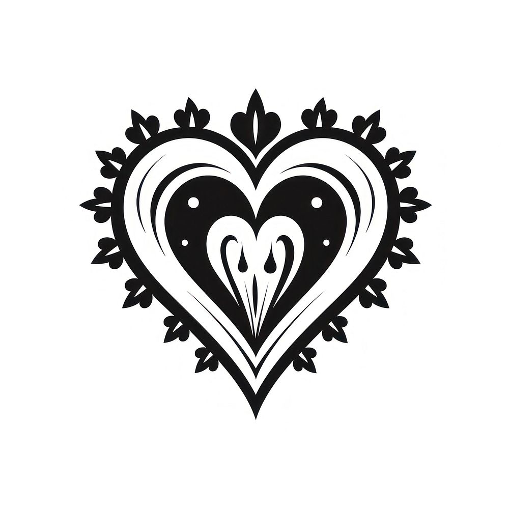 Heart with cross logo white creativity.