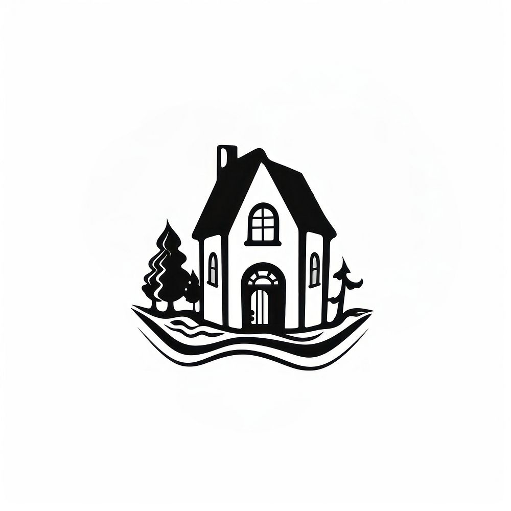 House logo architecture monochrome.