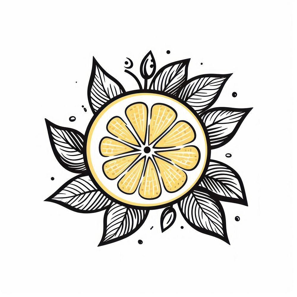 Lemon pattern drawing sketch.