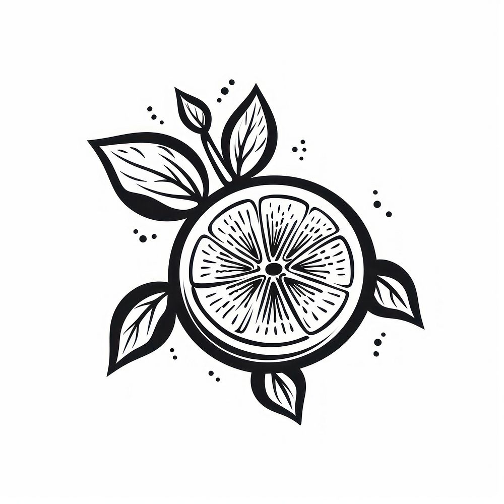 Lemon logo grapefruit monochrome.