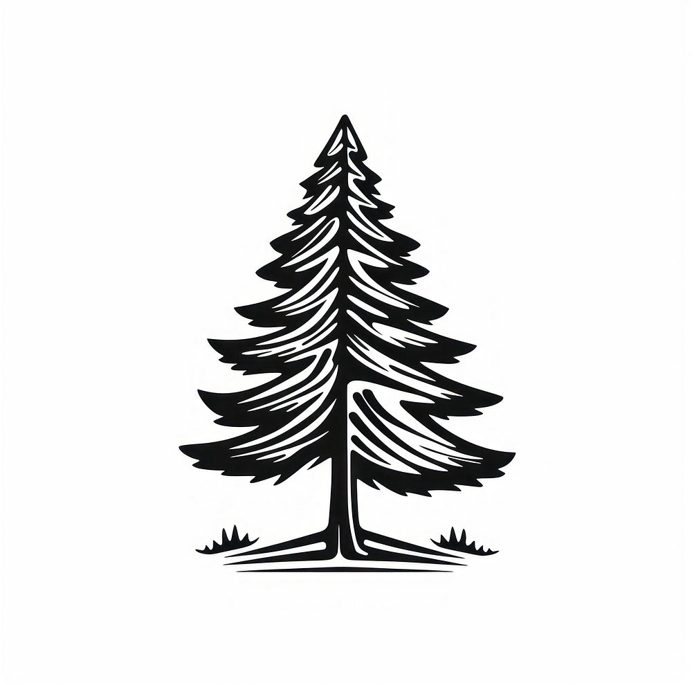 Pine tree plant white logo.