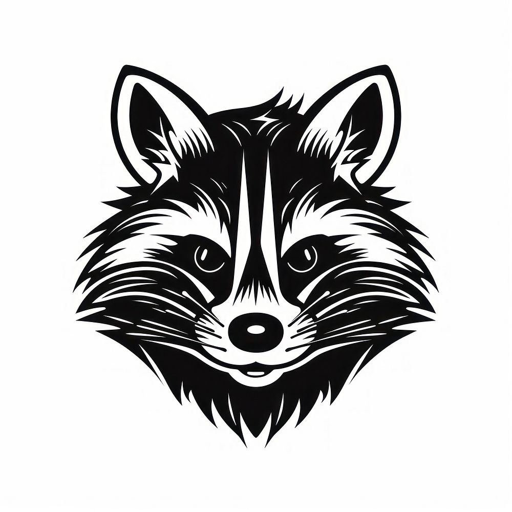 Raccoon drawing animal sketch.
