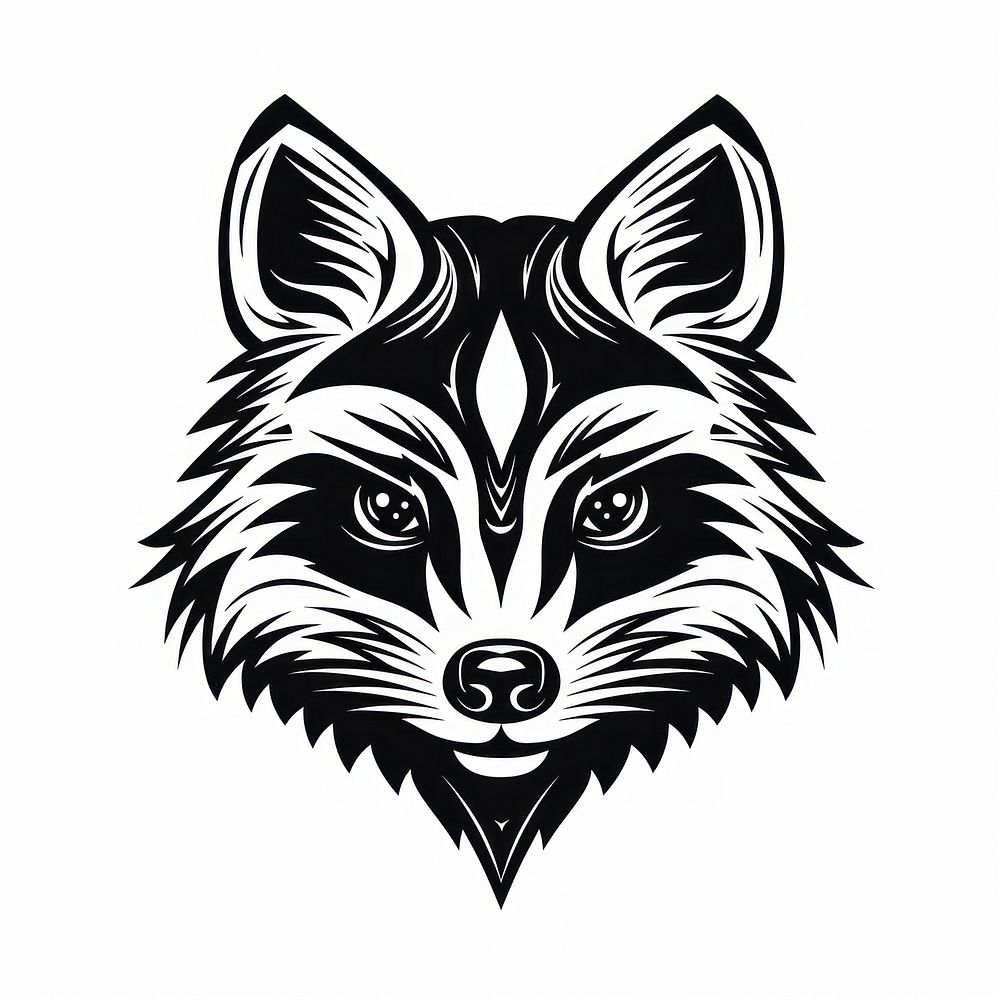 Raccoon logo drawing animal.