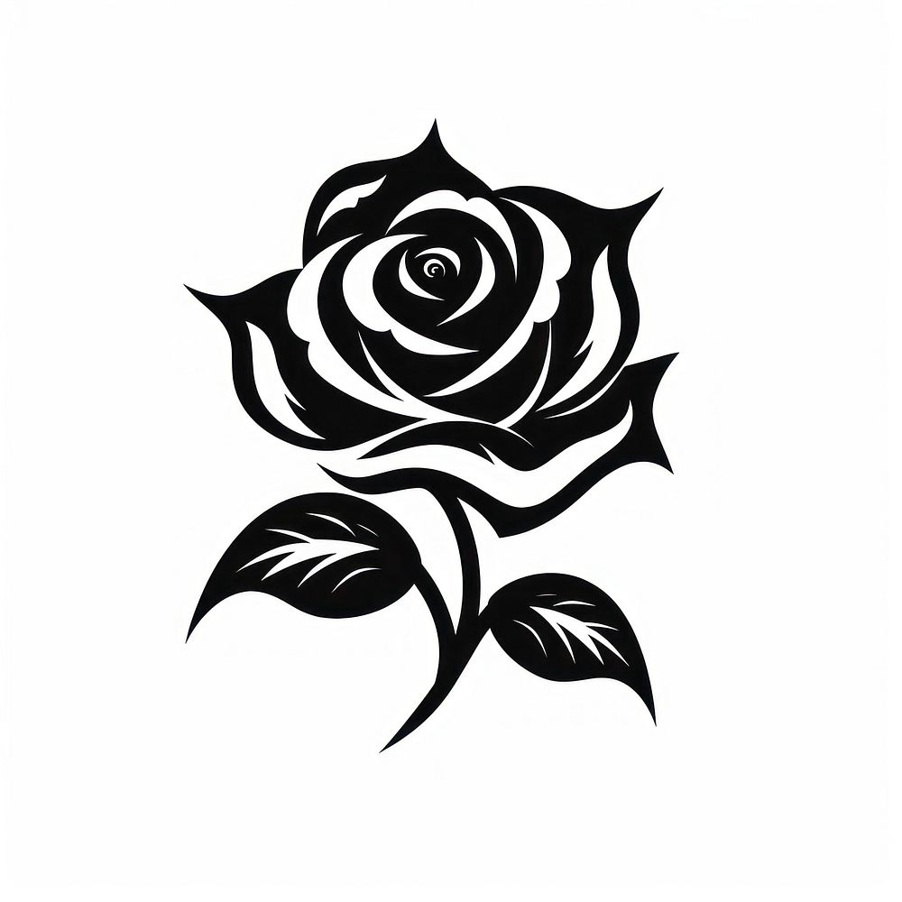 Rose white black logo.
