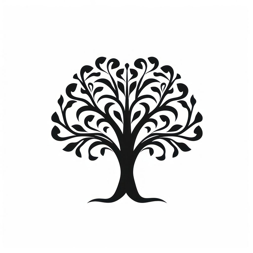 Simple tree white logo monochrome.