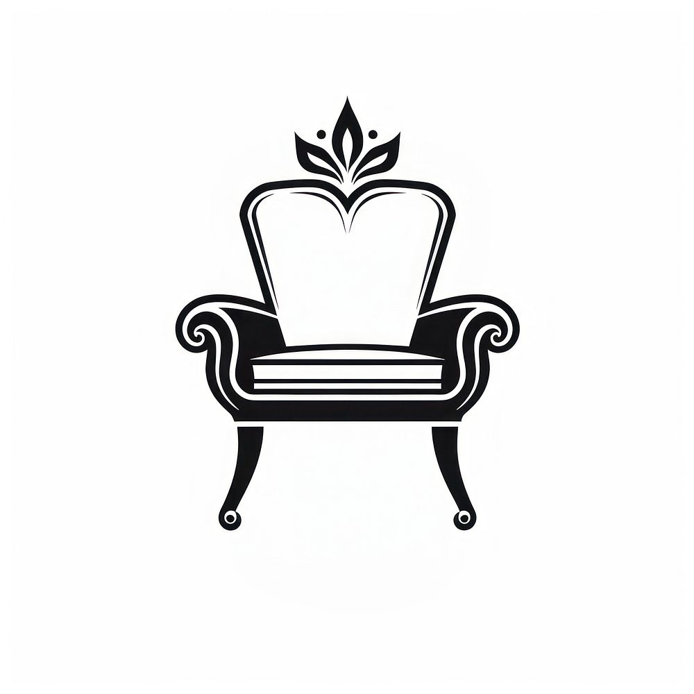 Simple chair furniture armchair logo.