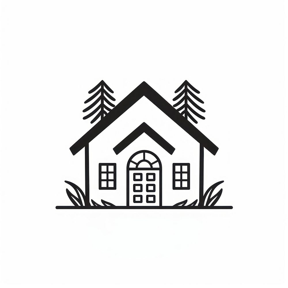 Simple house logo architecture monochrome.