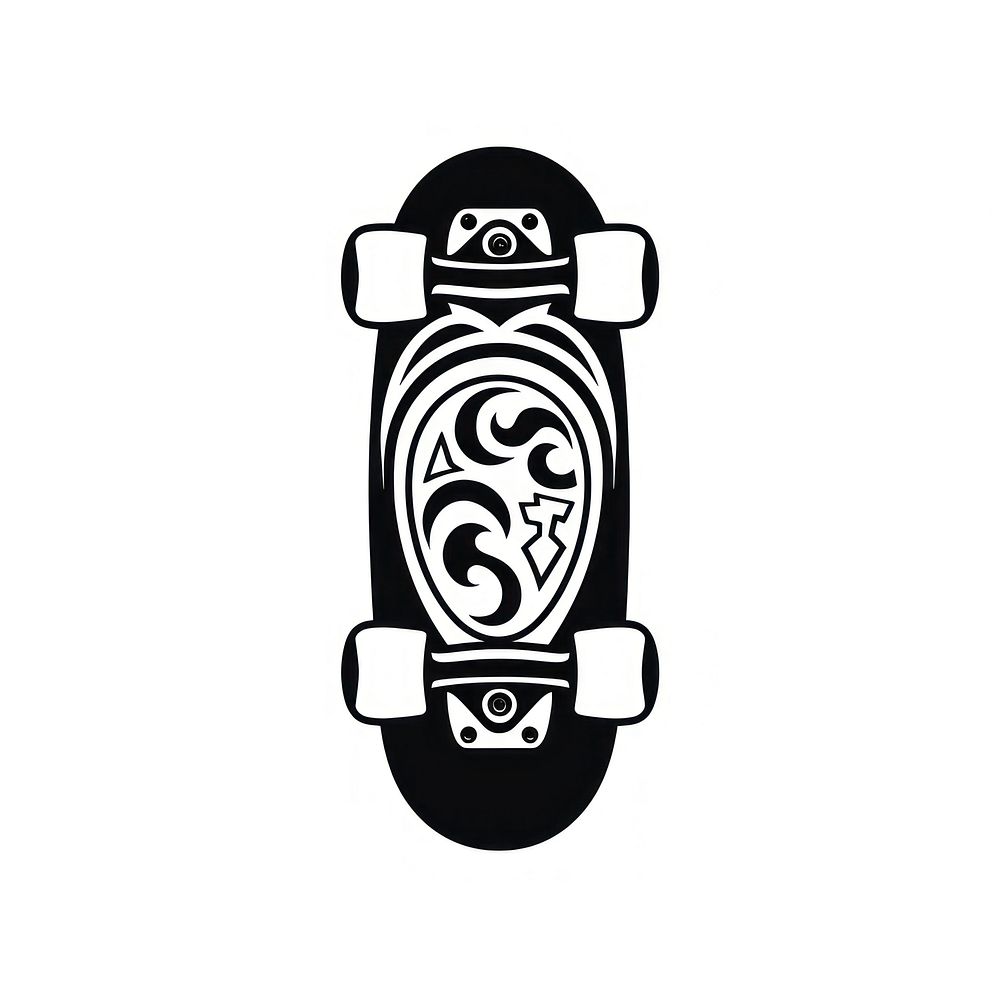Skateboard black logo white background.