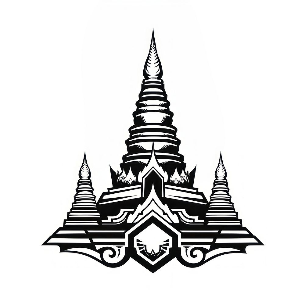 Thai temple logo spirituality architecture.