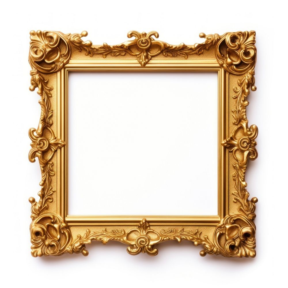 Baroque square frame vintage backgrounds white background architecture.