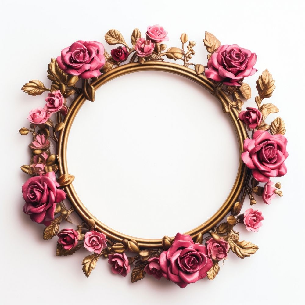 Circle rose vintage frame jewelry flower plant.