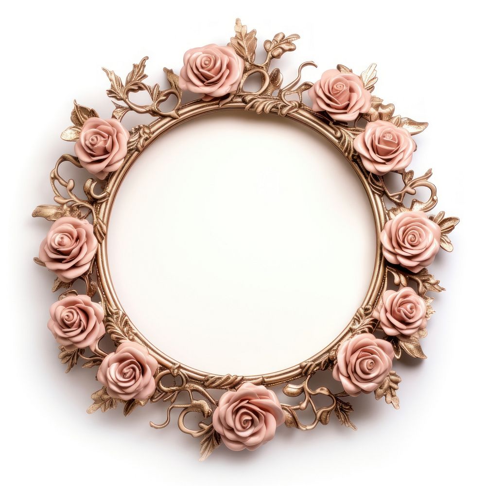 Circle rose vintage frame jewelry flower plant.