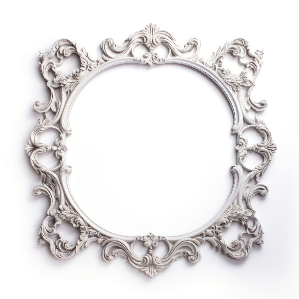 Rococo square frame vintage jewelry white background accessories.
