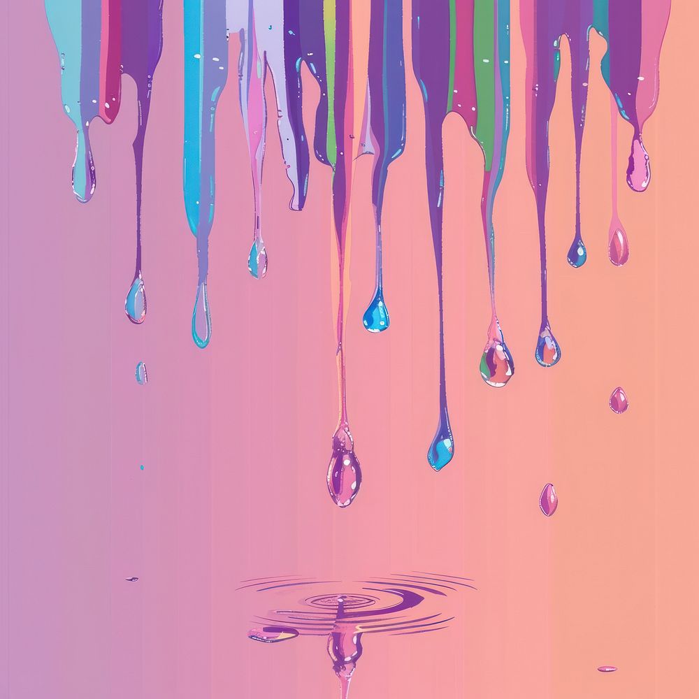 Y2k illustration of rain backgrounds purple splattered.