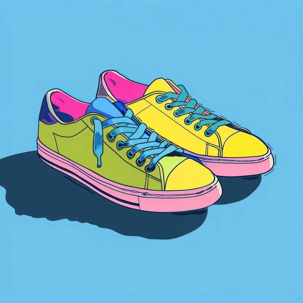 Y2k illustration of shoes footwear creativity shoelace.