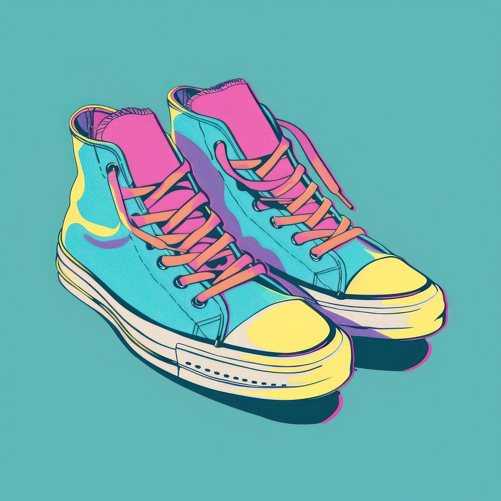 Y2k illustration of shoes footwear creativity shoelace.