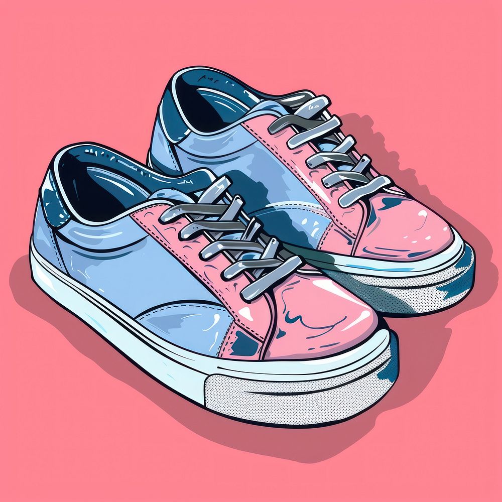 Y2k illustration of shoes footwear shoelace clothing.