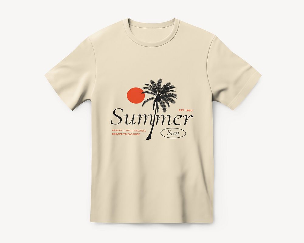 Off-white Summer t-shirt mockup psd