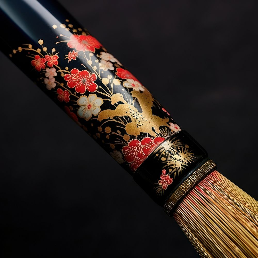 Creative Hand Painted Golden Brush tradition pattern dagger.
