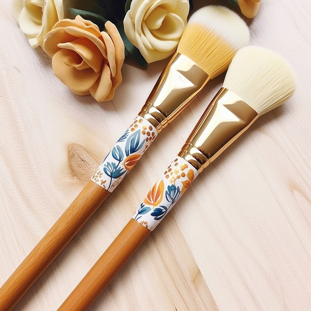 Creative Hand Painted Golden Brush brush tool paintbrush.
