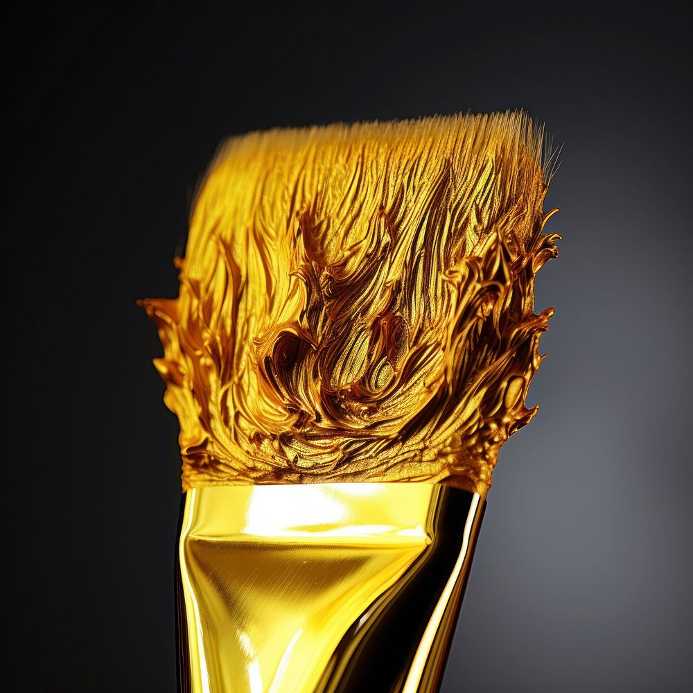 Creative Hand Painted Golden Brush brush gold yellow.