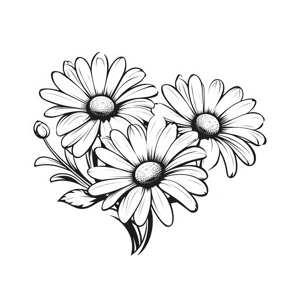 Cute daisy pattern drawing flower.