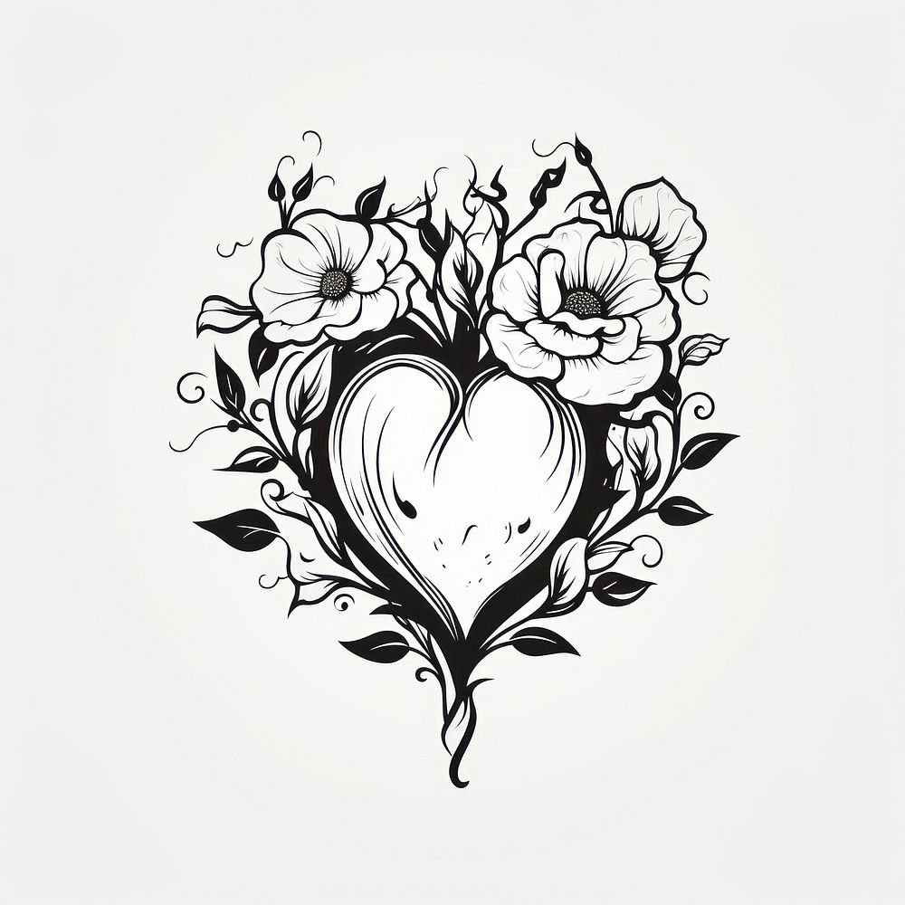 Cute heart pattern drawing sketch.