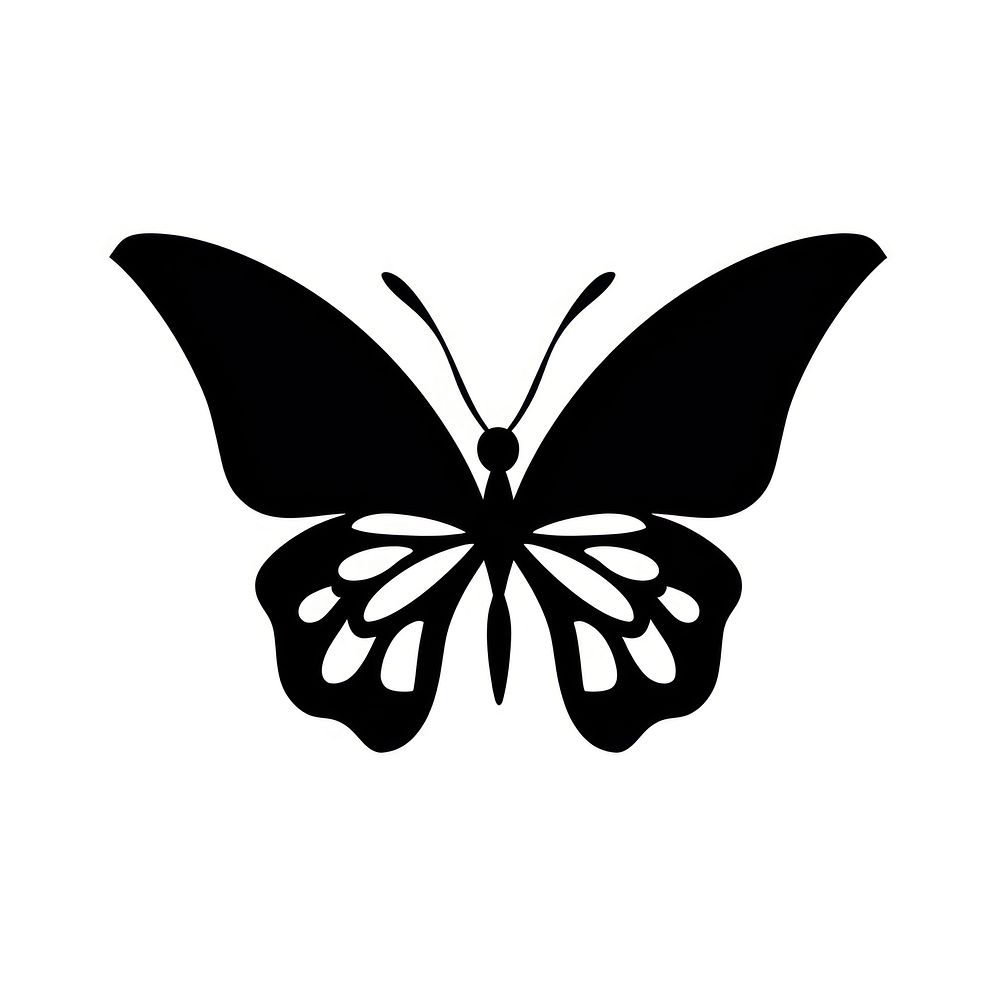 Butterfly logo icon silhouette animal black.