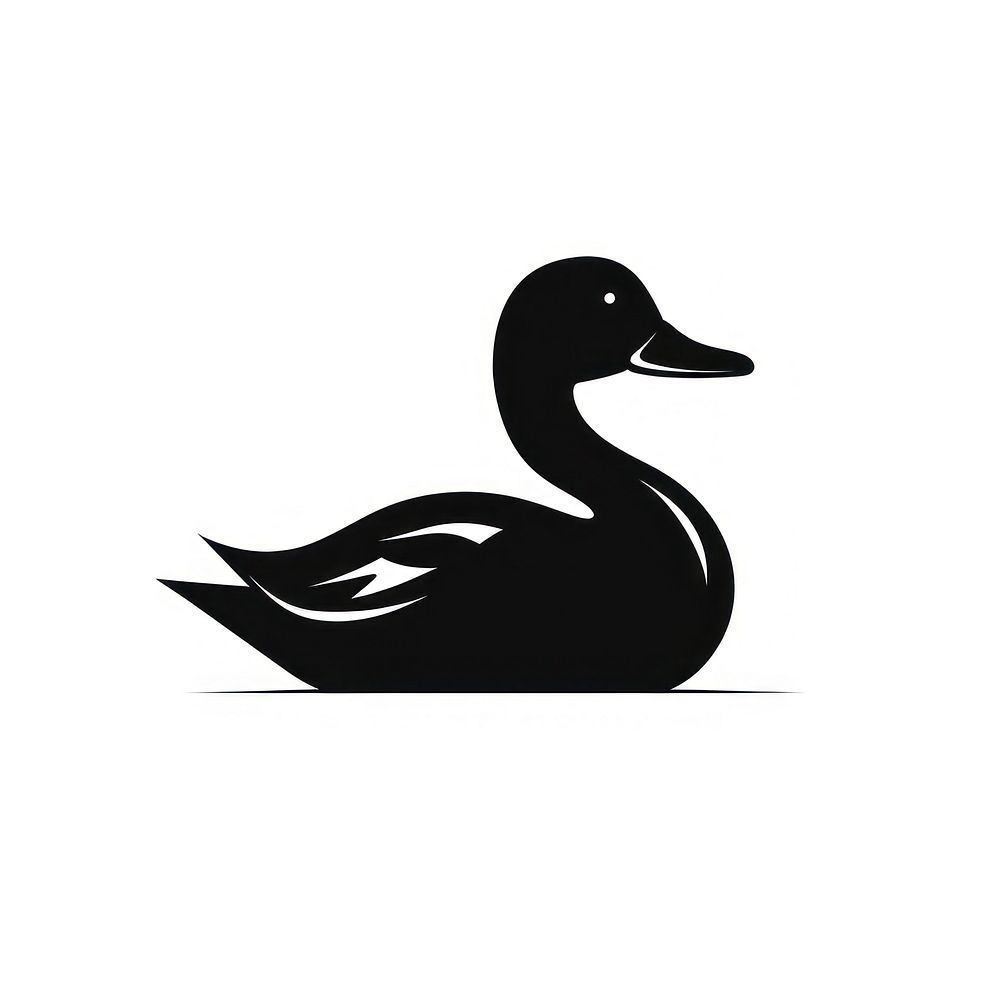 Duck logo icon animal black bird.