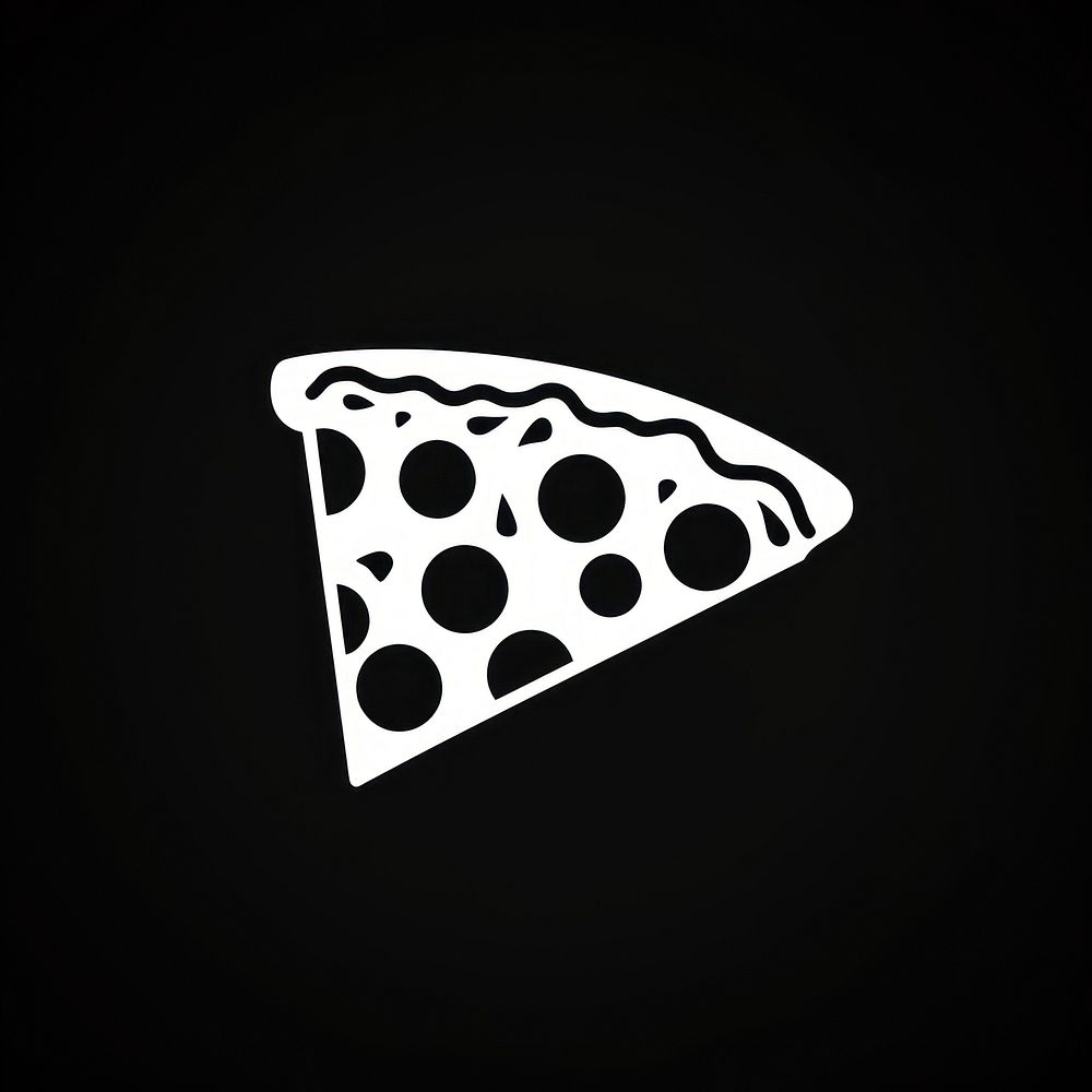 Pizza logo icon black blackboard arrowhead.