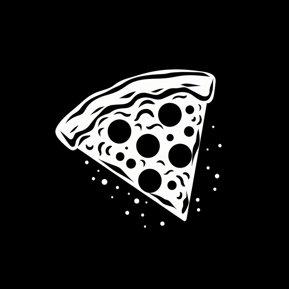 Pizza logo icon monochrome pepperoni darkness.