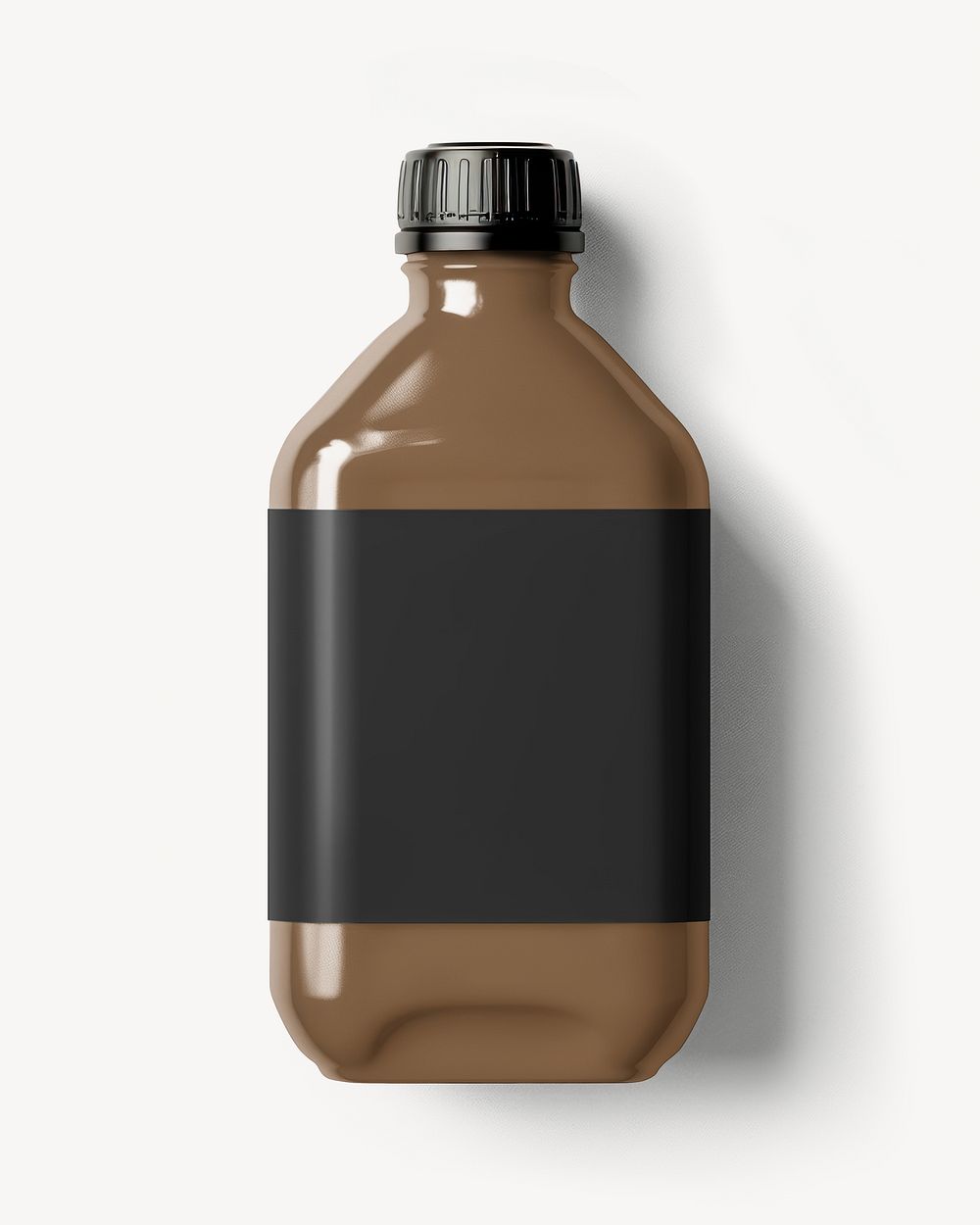 Chocolate bottle, product packaging flat lay