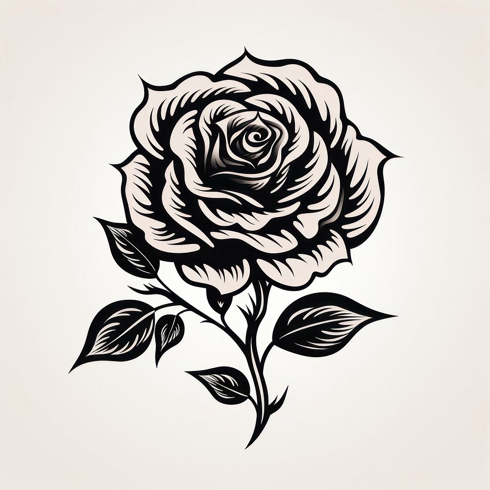 Rose pattern drawing flower.