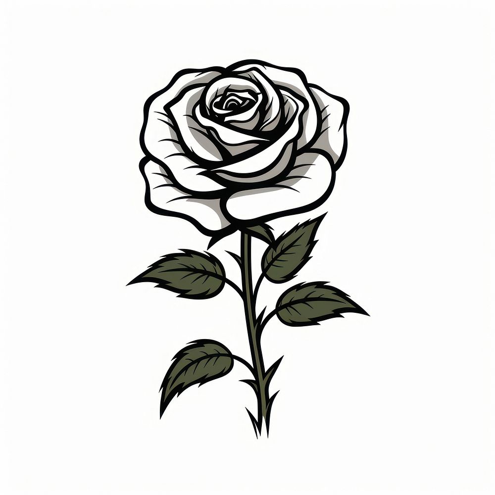 Rose drawing flower sketch.