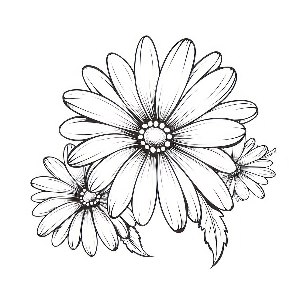 Daisy flower drawing sketch plant.
