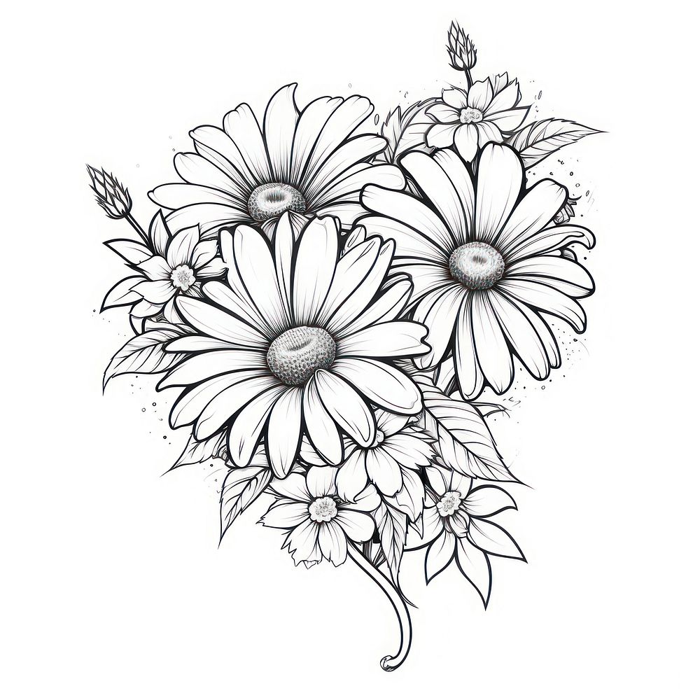 Daisy flower pattern drawing nature.