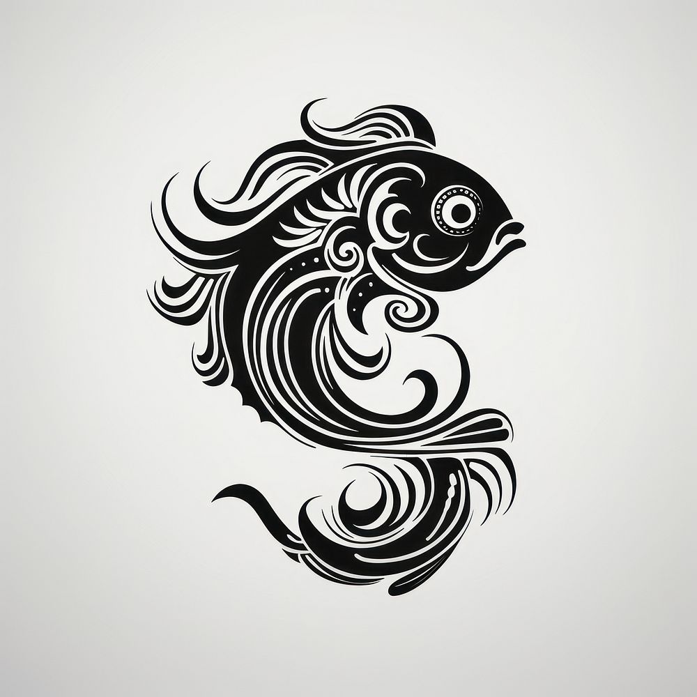 Fish pattern animal black.
