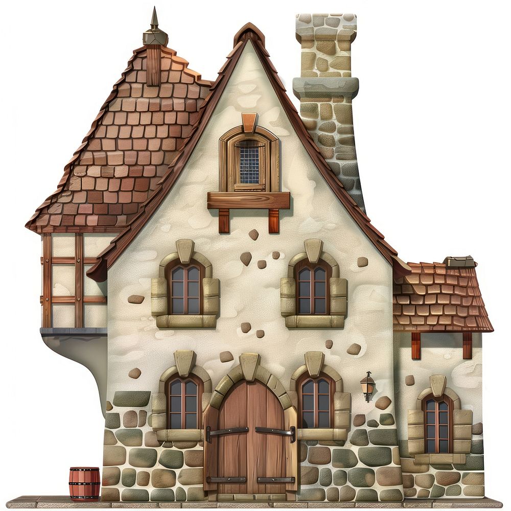 Cartoon of Basement architecture building cottage.