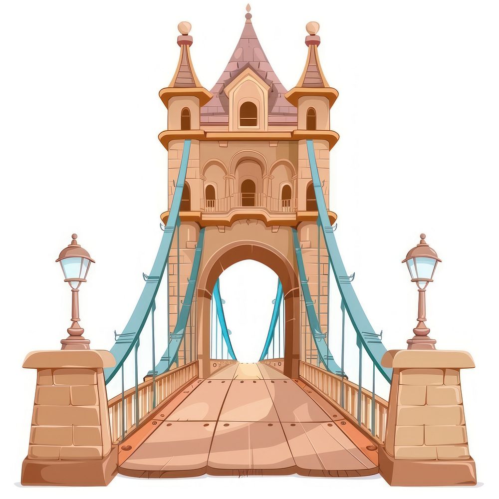 Cartoon of Bridge architecture bridge building.