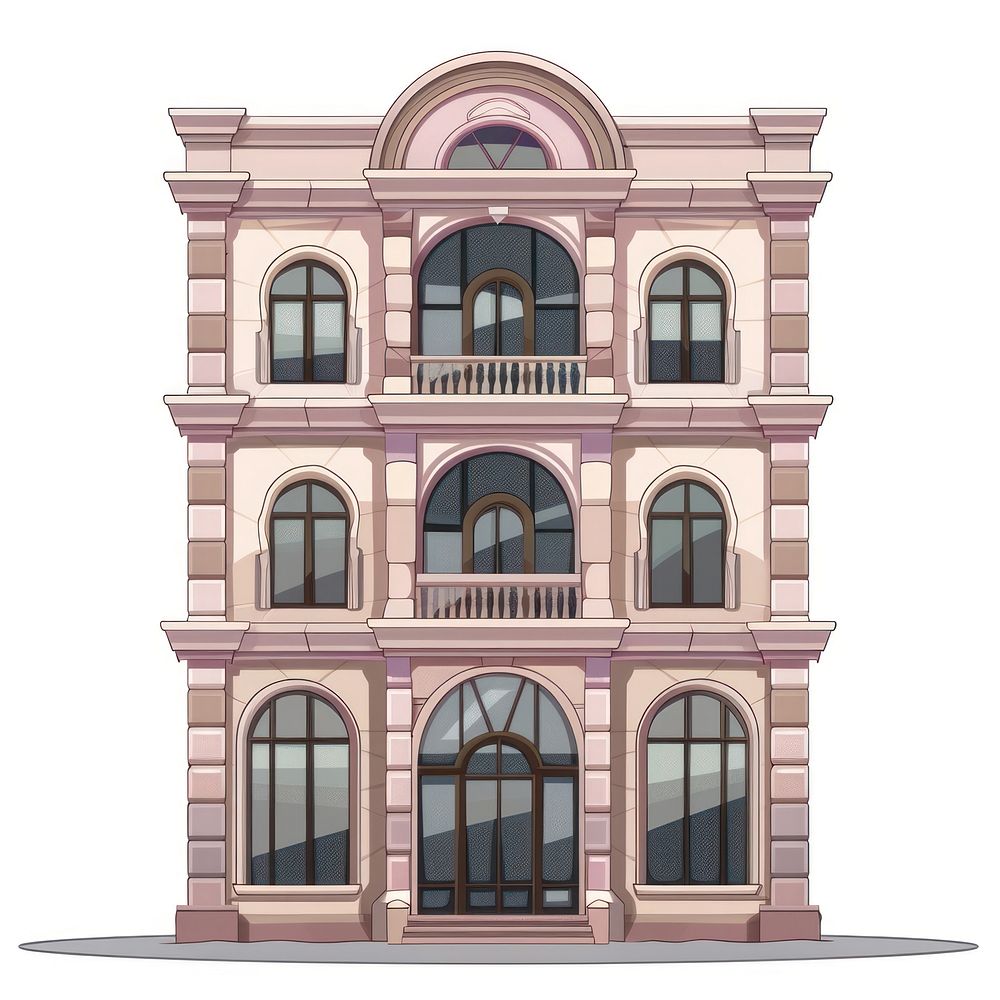 Cartoon of Fashion Building architecture building window.