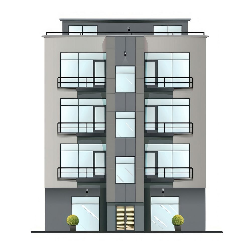 Cartoon of modern Apartment architecture building apartment.