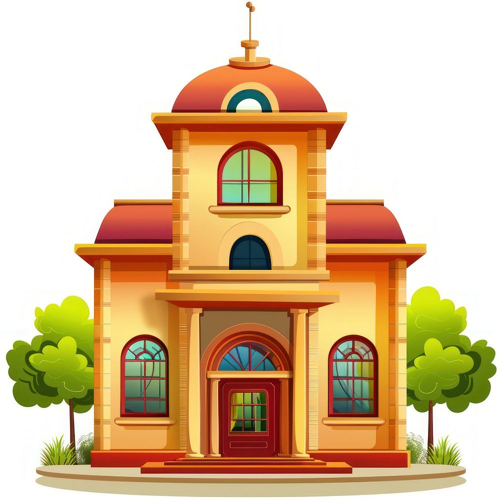 Cartoon of music building architecture house spirituality.