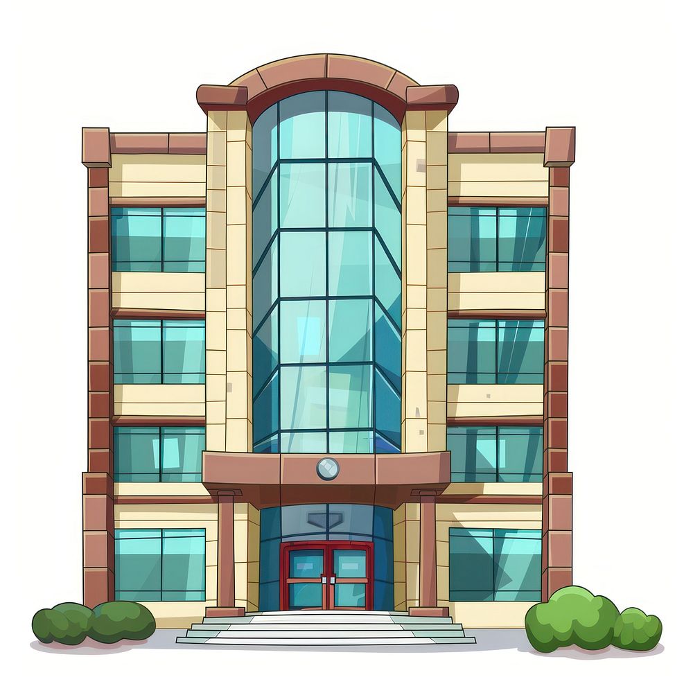 Cartoon of Office Building architecture building city.