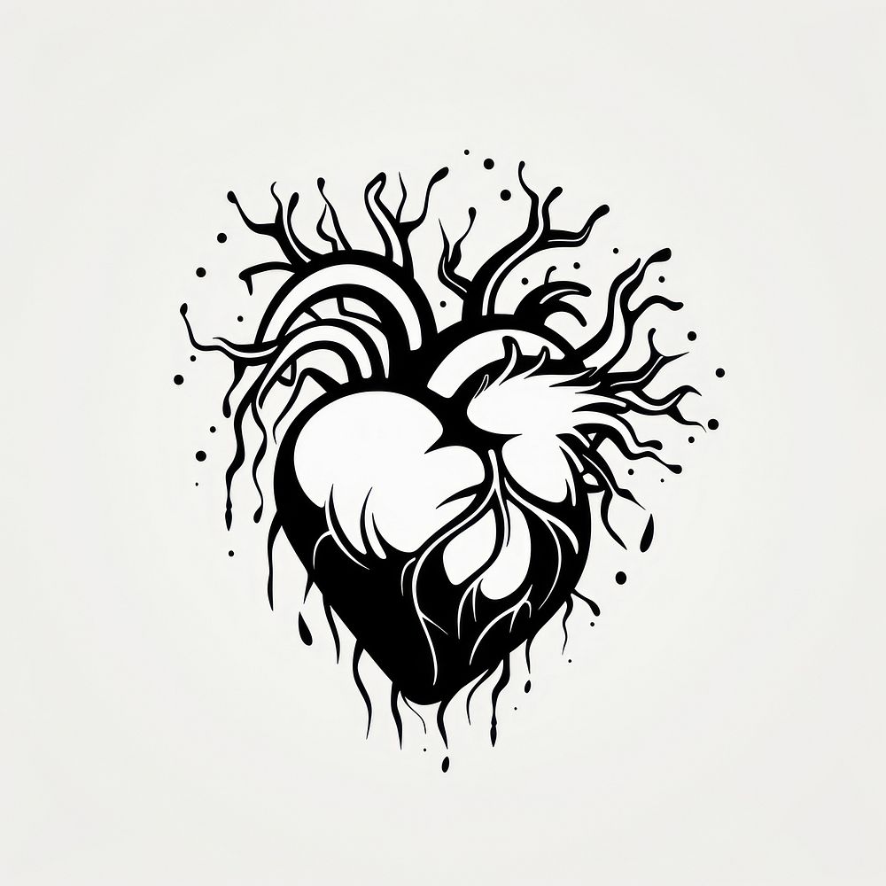 Heart drawing sketch logo.
