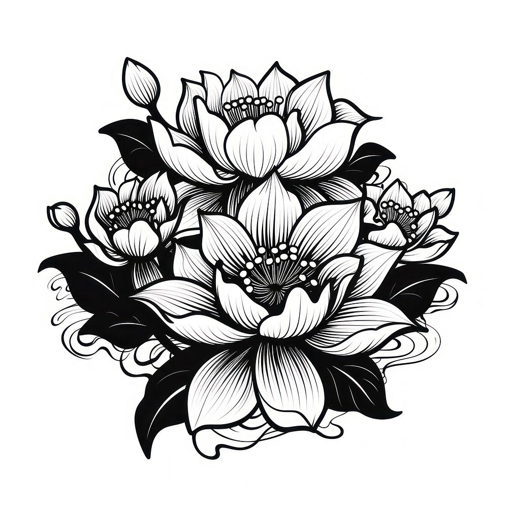 Lotus pattern drawing flower.