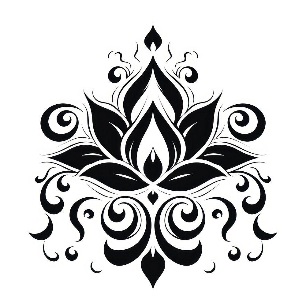 Lotus pattern white black.