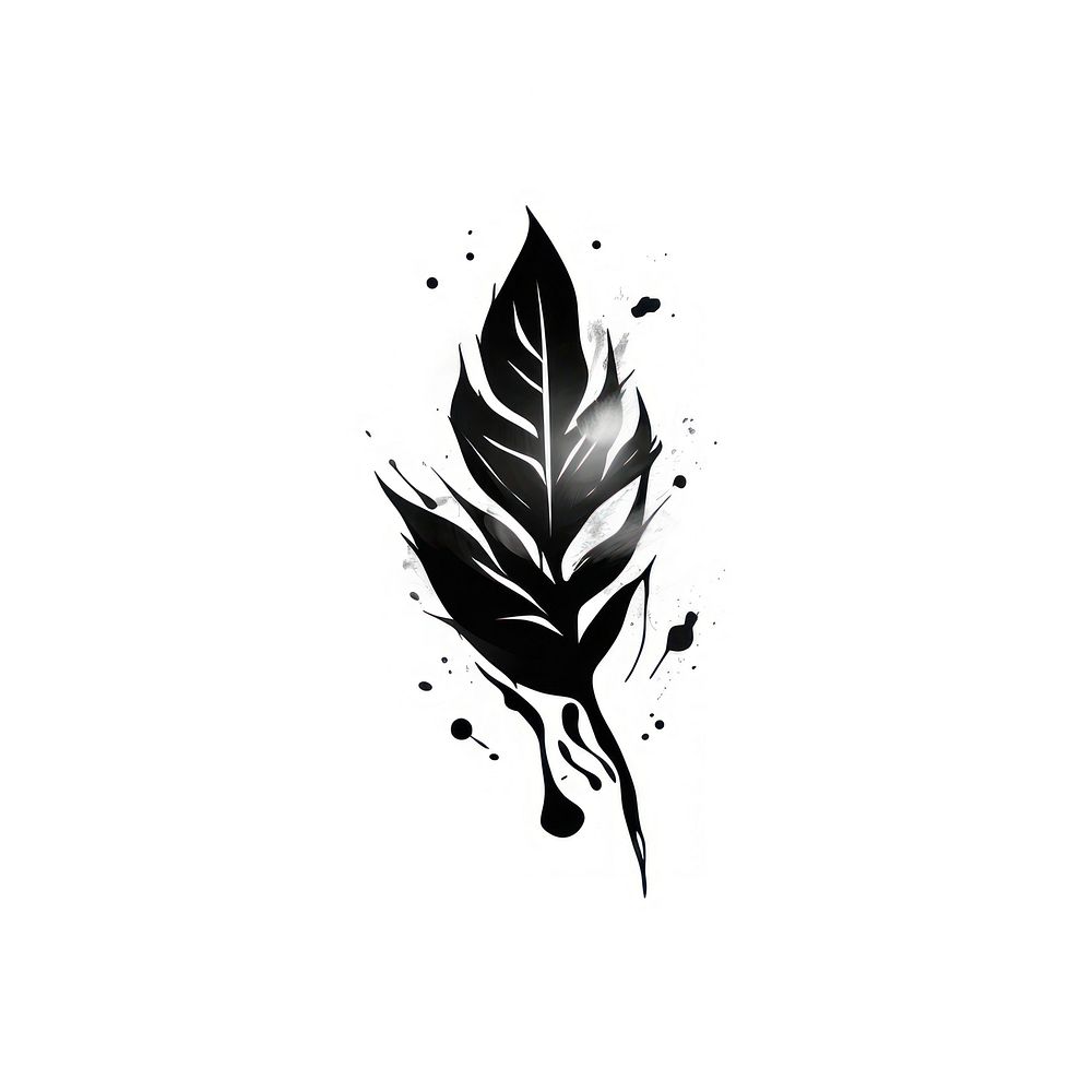 Leaf logo black white background.
