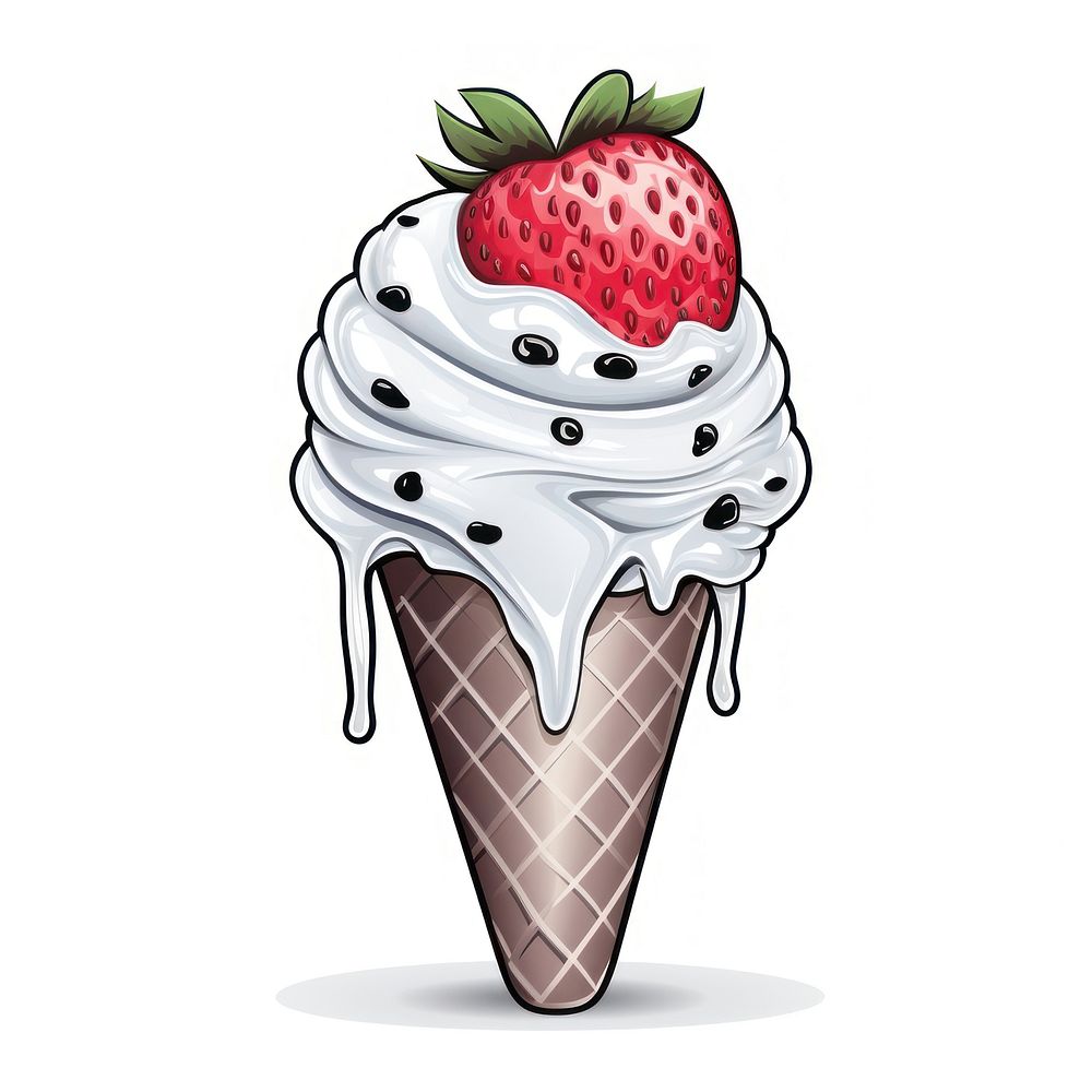 Strawberry ice cream dessert fruit food.